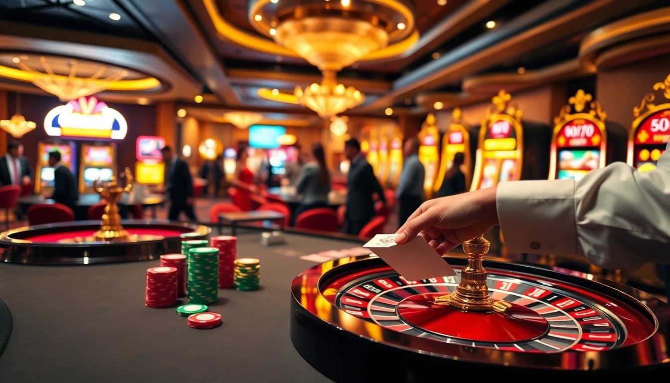 Players enjoying an exciting game at the 58win bet table in a modern casino.