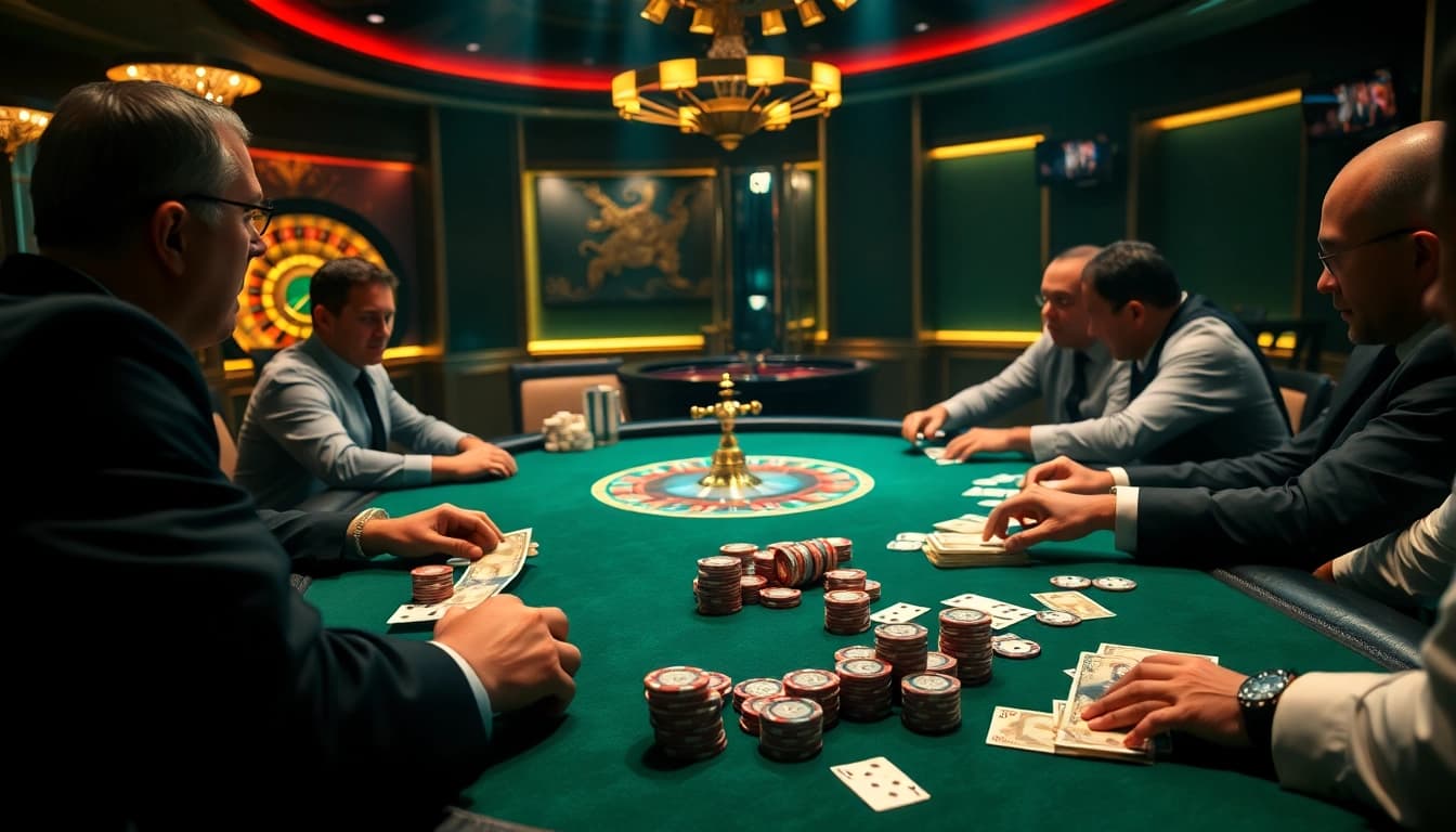 Experience an exciting poker game at f168 casino with professional players and vibrant atmosphere.