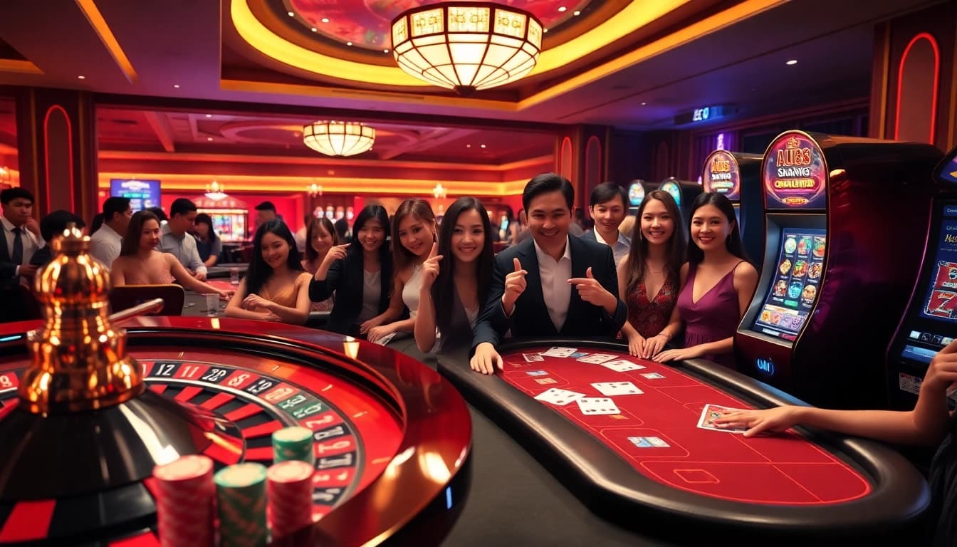 Experience the excitement of AU88 casino with vibrant roulette, poker, and slot machines.
