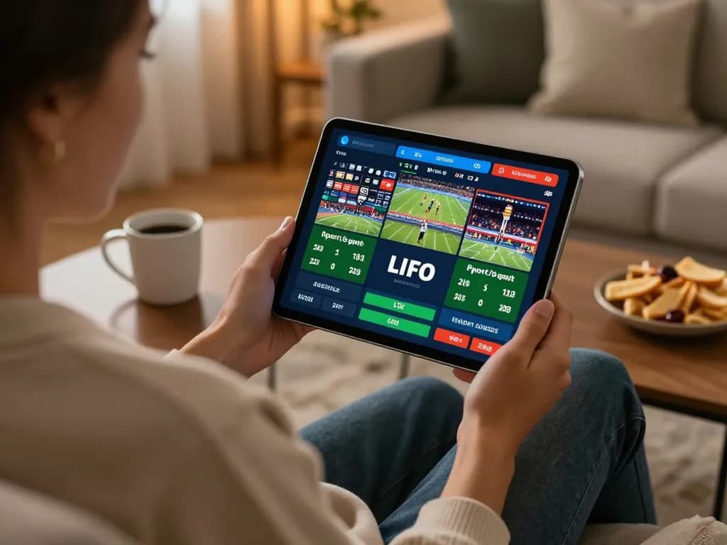 cm 88 player enjoying online sports betting on a tablet in a cozy atmosphere