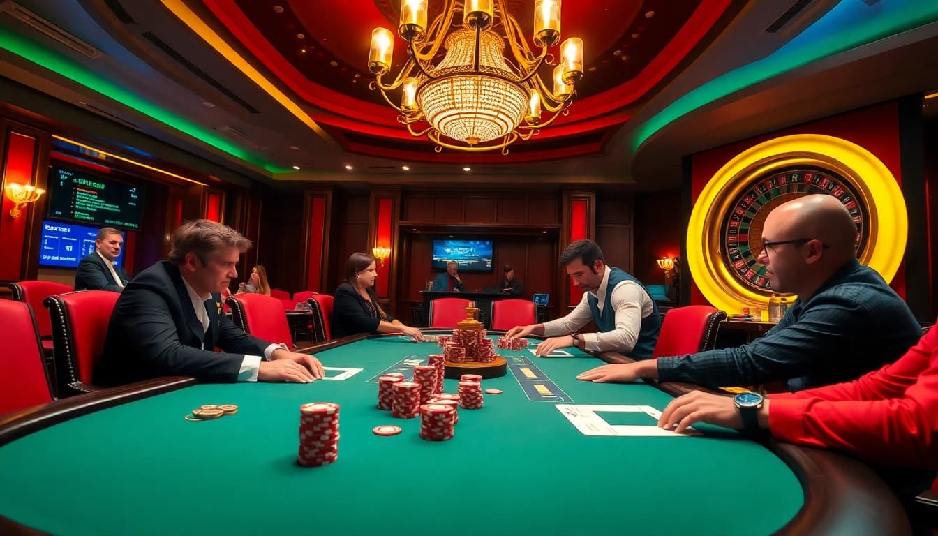 Gambling action unfolds at https://open88.bid/ with players engaged in an intense poker game.