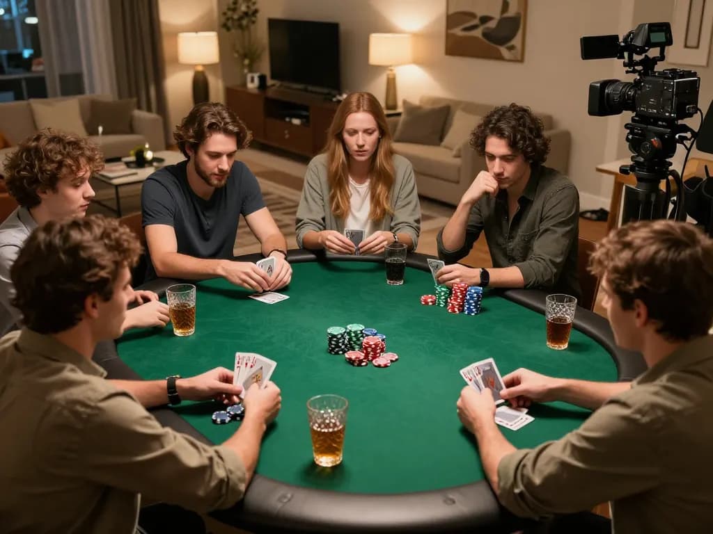 Engaged players at a home poker game showcasing strategies at nhà cái S666.