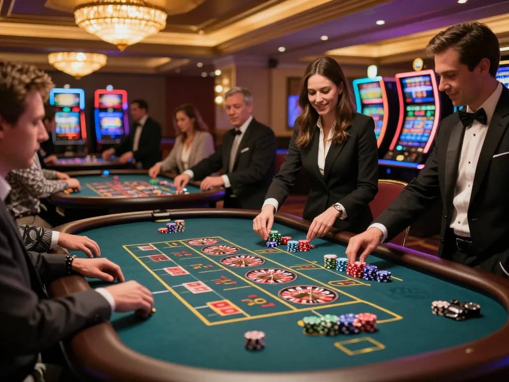 Players engage in thrilling roulette action at 88CLUB casino, vibrant atmosphere with cheers and chips.