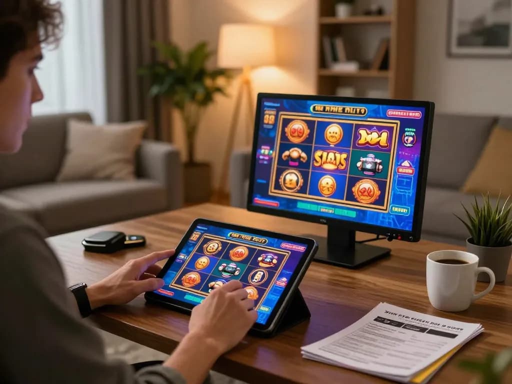 Experience thrilling online gaming at WinWin with a player engaged in a vibrant casino environment.