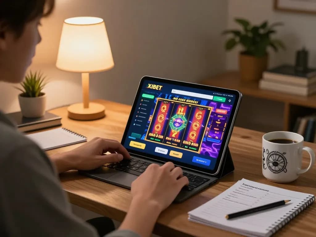 Engaging with nhà cái xibet through an online tablet setup for an exciting gaming experience.