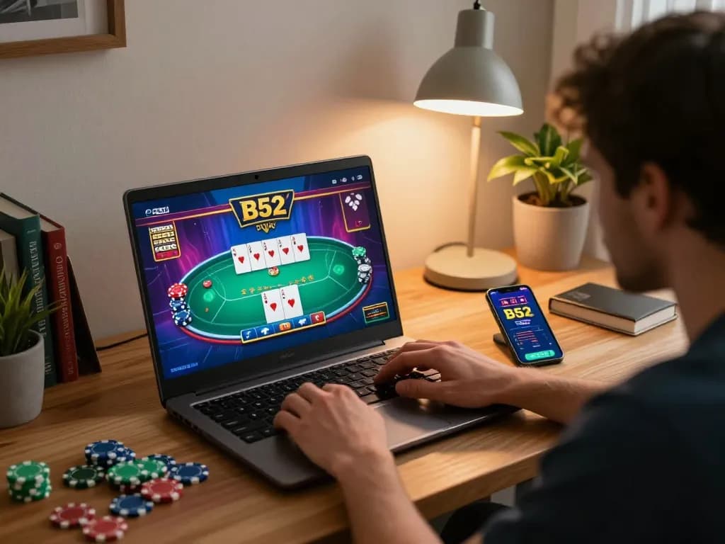 B52 online gaming session with vibrant poker graphics and engaging player interaction.