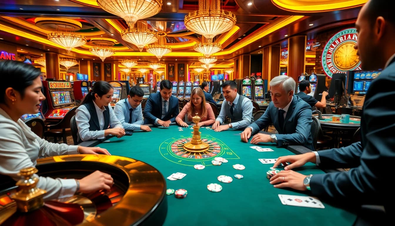 Experience the excitement of me88's dynamic casino environment with vibrant gaming and thrilling players.