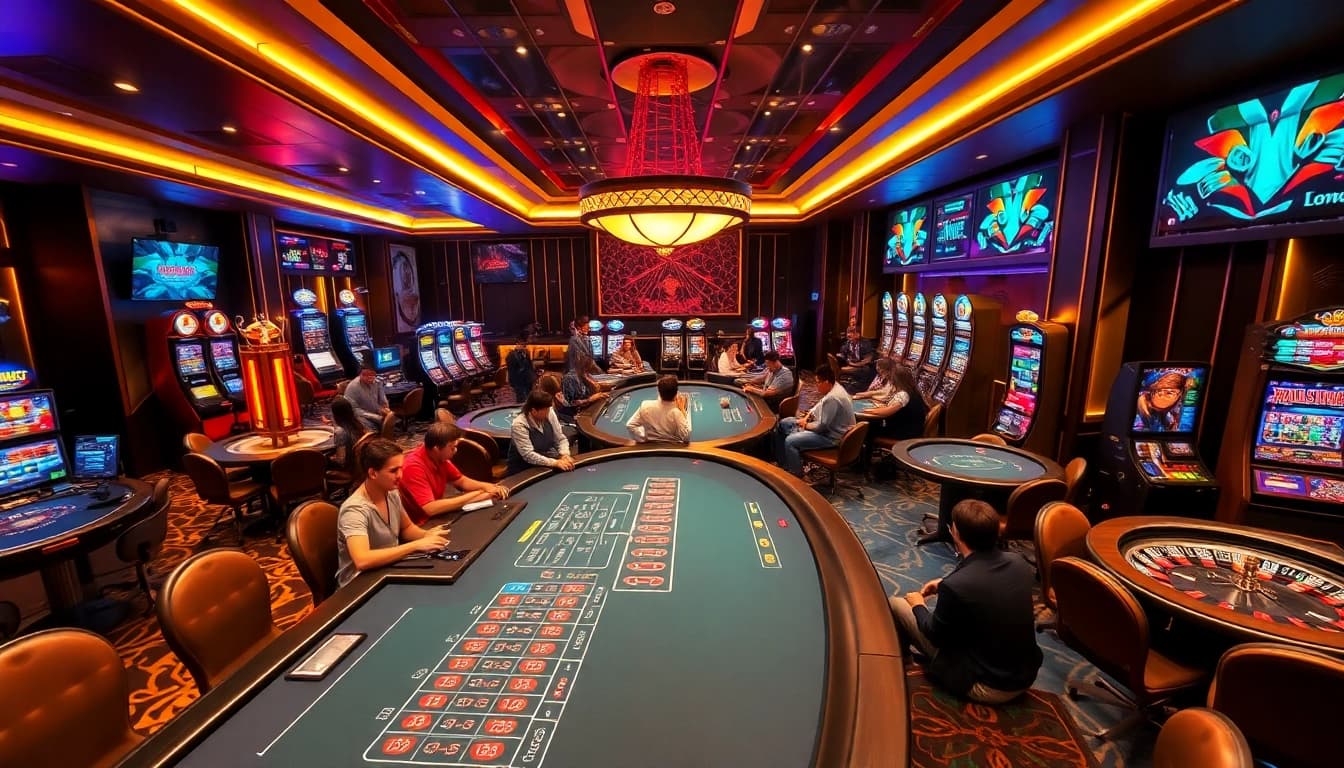 Players enjoying a premium gambling experience at alo789's upscale casino environment.