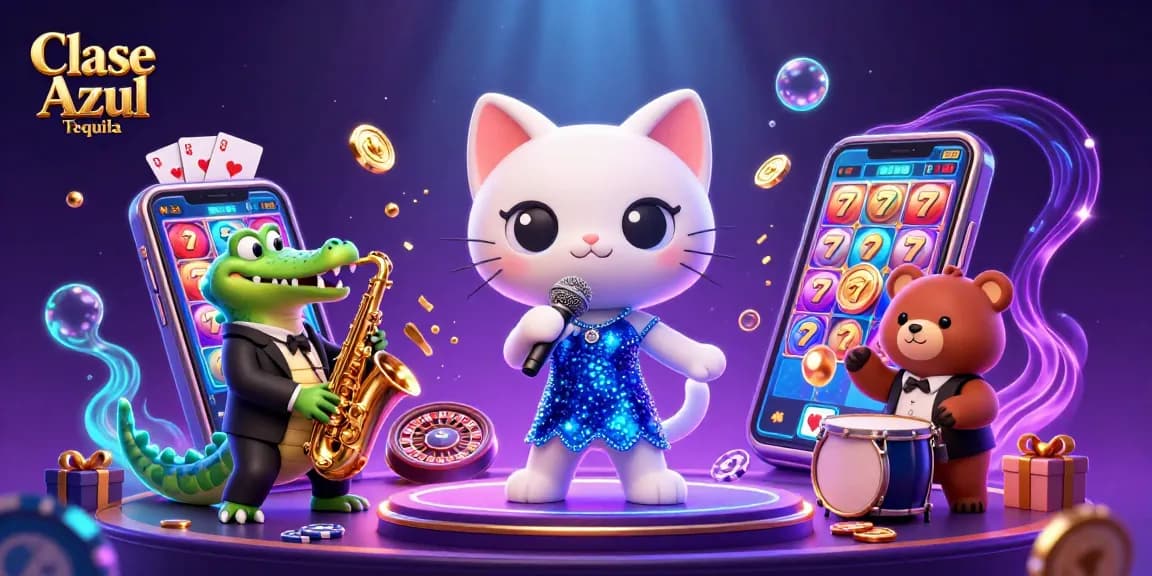 Win big while enjoying Clase Azul Tequila in a vibrant casino-themed illustration.