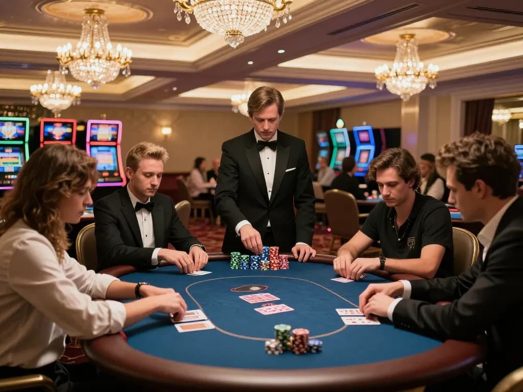 Pucuk138 features an exciting high-stakes poker game in a luxurious casino setting
