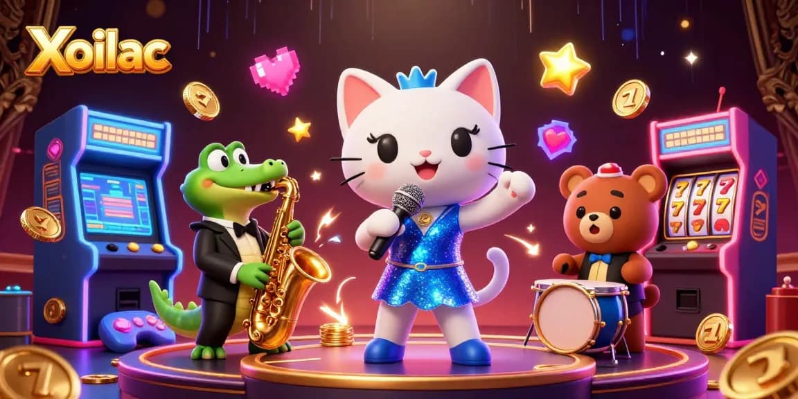 Xoilac creates excitement with lively characters and vibrant gaming activities in this engaging casino scene.