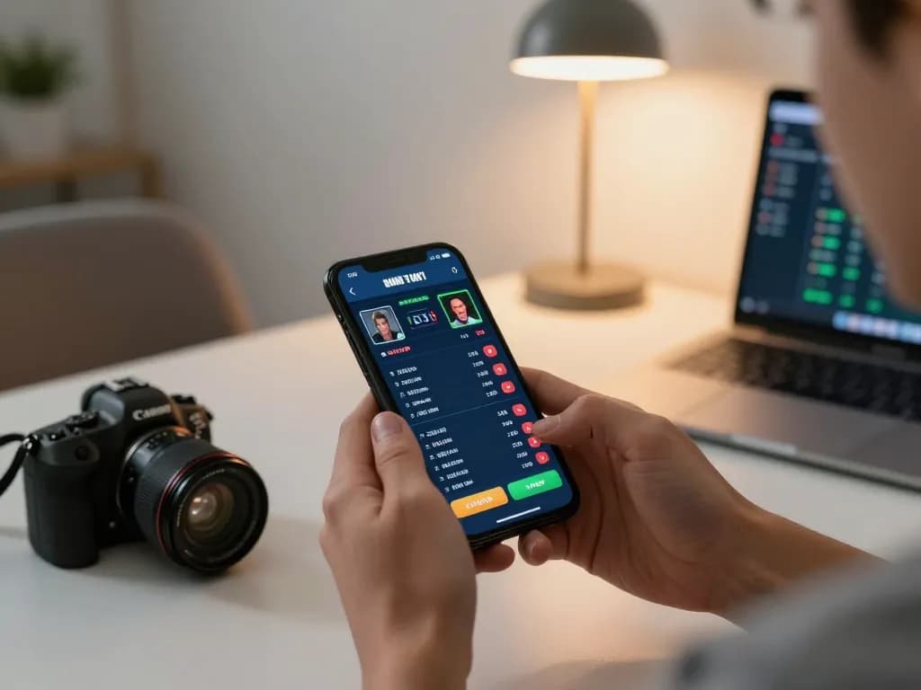 RR88 player placing bets using smartphone in a cozy and focused online betting environment