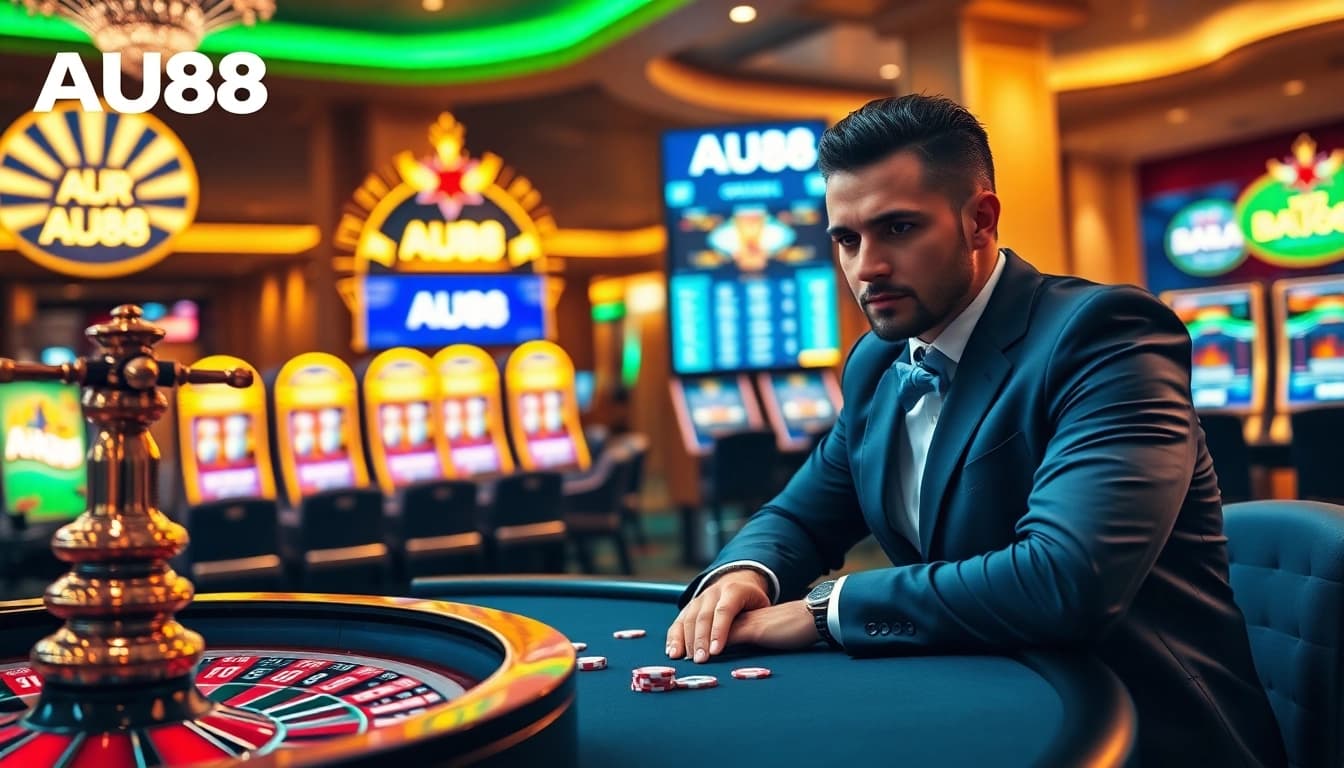 Play exciting games at AU88 with vibrant colors and professional casino ambiance.