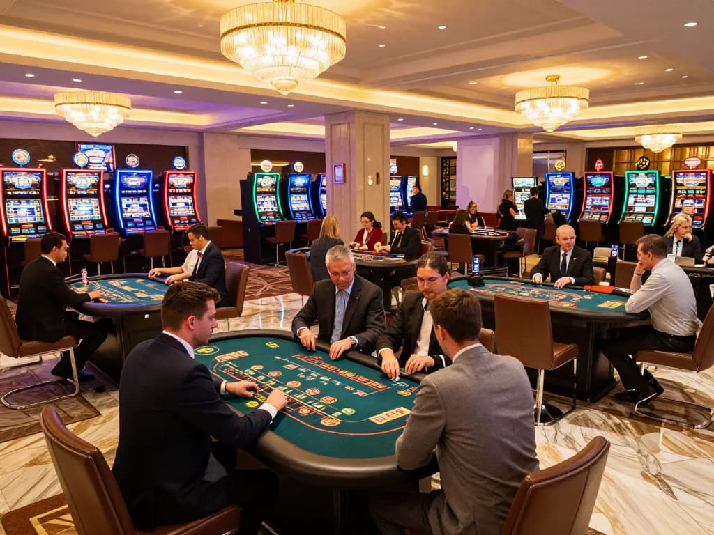 Players immerse in strategic gameplay at 789WIN's luxurious casino tables.
