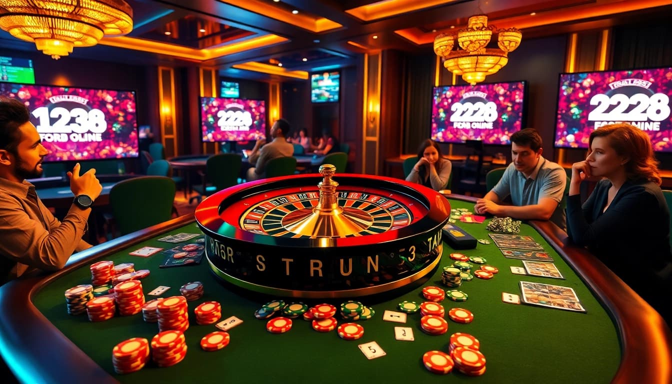 Players engaging with high-stakes games at 123b.ing casino table.