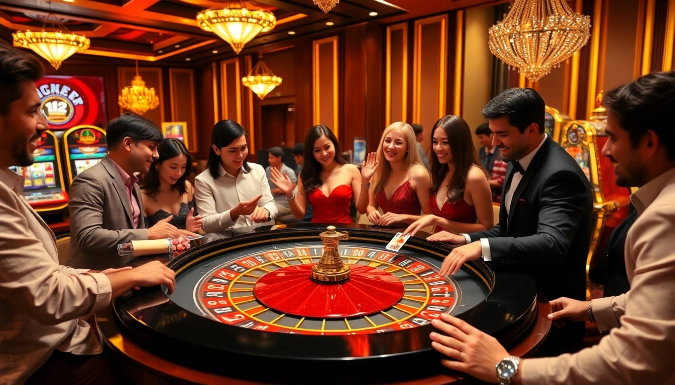 Engaged players at the trang chủ 33win roulette table experience the thrill of winning together.