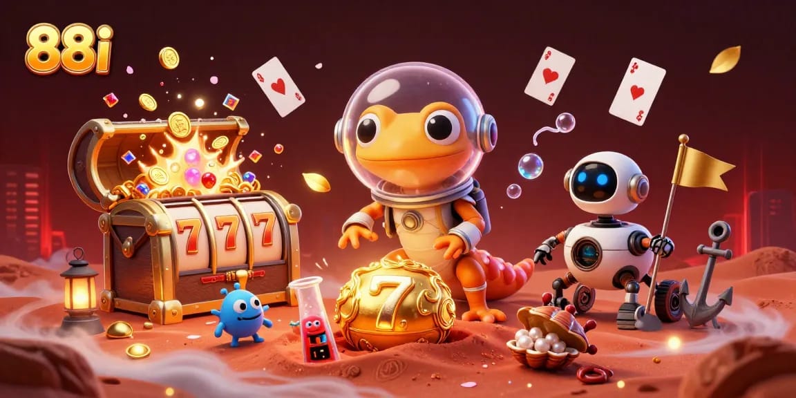 Explore high-stakes gaming at 88i through a lively 3D Martian casino adventure.