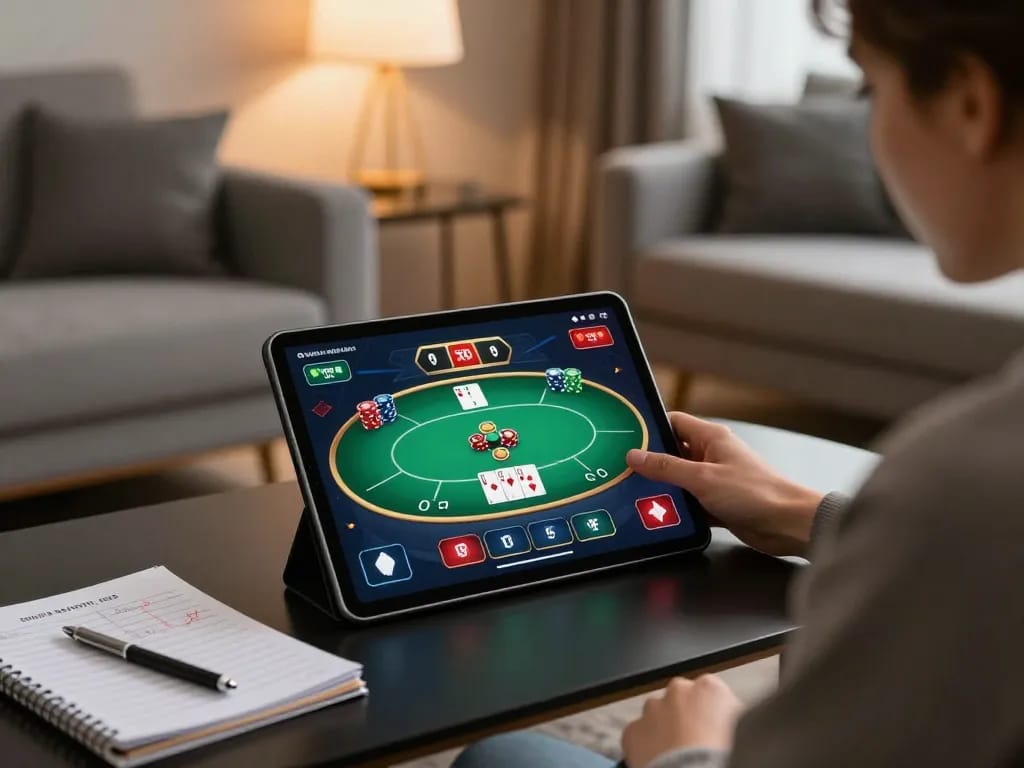 Experience poker action online with manclub in a cozy home setup.
