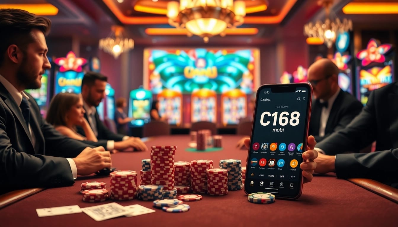 Experience high-stakes action with C168 mobi, showcasing a luxury casino atmosphere.