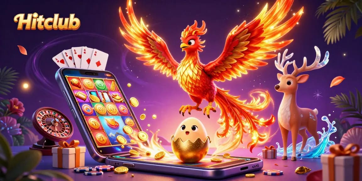 Spin for exciting wins at Hitclub in this vibrant casino illustration.