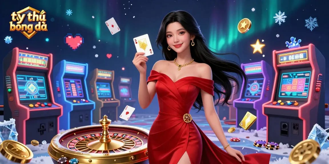 Experience thrilling tỷ lệ bóng đá action with a stunning young woman capturing the excitement of casino gaming.