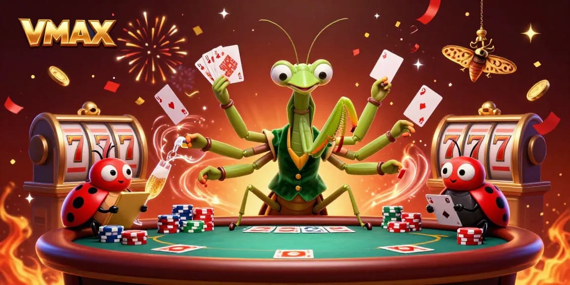 Experience the exciting VMAX casino action with vibrant characters and dynamic game elements.