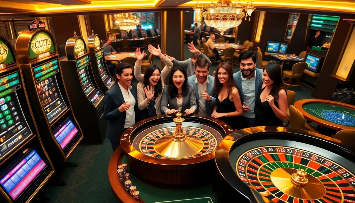 33win players engaging in high-stakes action at a vibrant casino table.