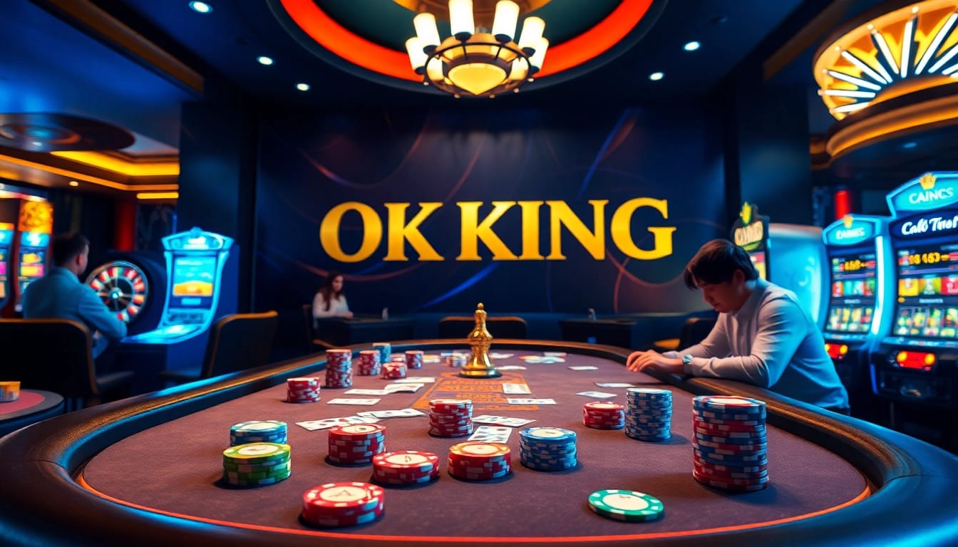 Experience the excitement of OK KING's casino with vibrant games and thrilling poker action.