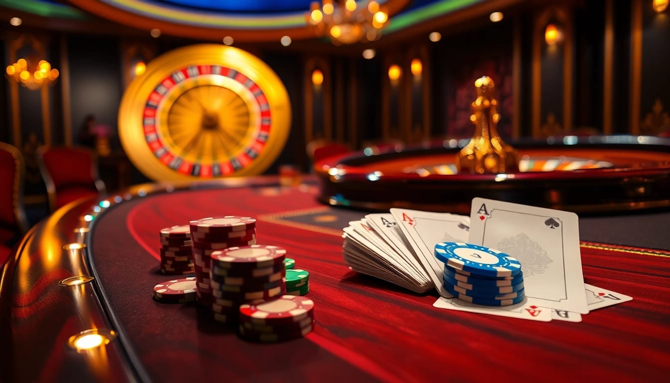 Experience the excitement of G28 at a glamorous casino table with vibrant poker chips.