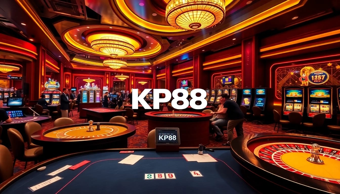 Exciting casino action at trang chủ kp88, featuring thrilling poker tables and glamorous slot machines.
