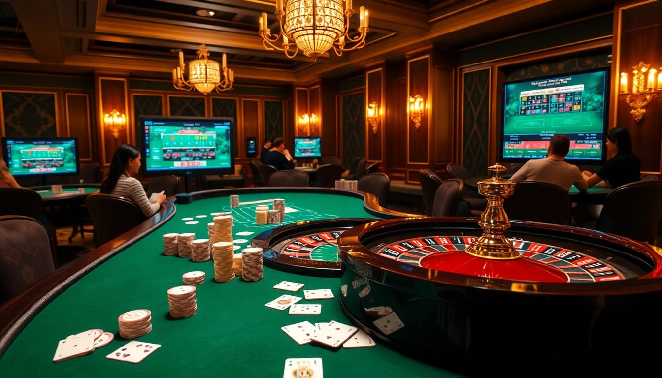 Players enjoying thrilling games at KJC, a leading alliance in online gambling.
