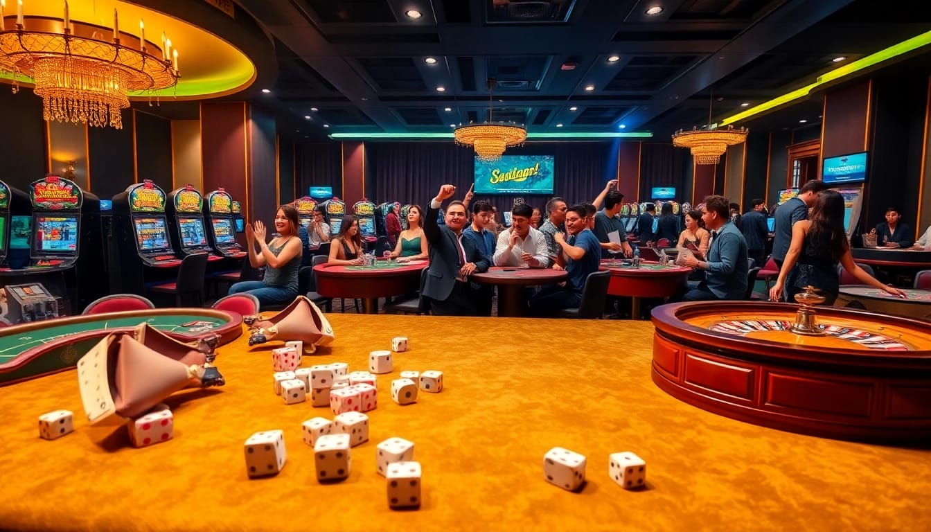 Experience thrilling gameplay at https://du88.sbs/ with vibrant casino elements featuring eager players and gaming tables.