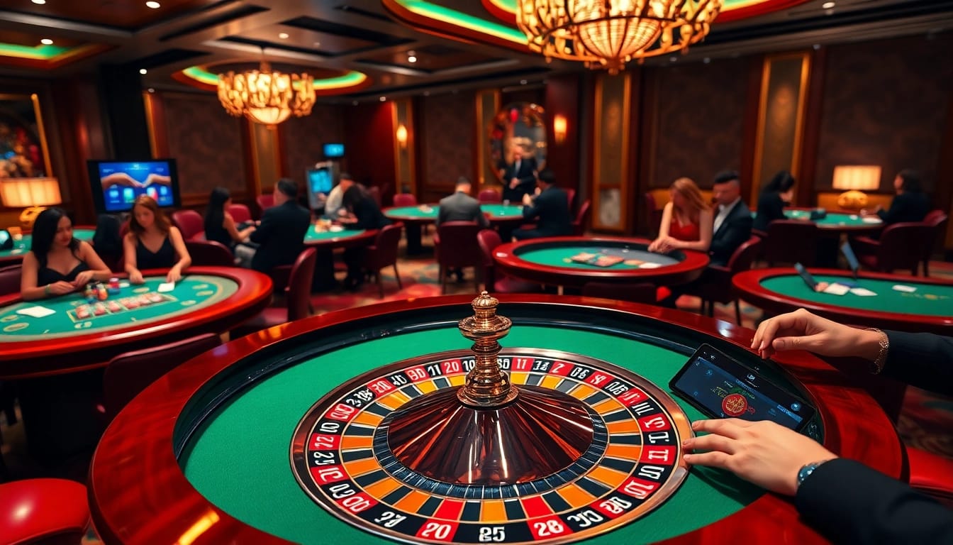 Experience the excitement of VU88 casino with vibrant tables and modern gaming interfaces.