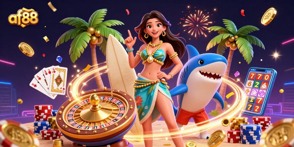 af88 showcases a vibrant online casino scene with stunning visuals and joyful gaming action.