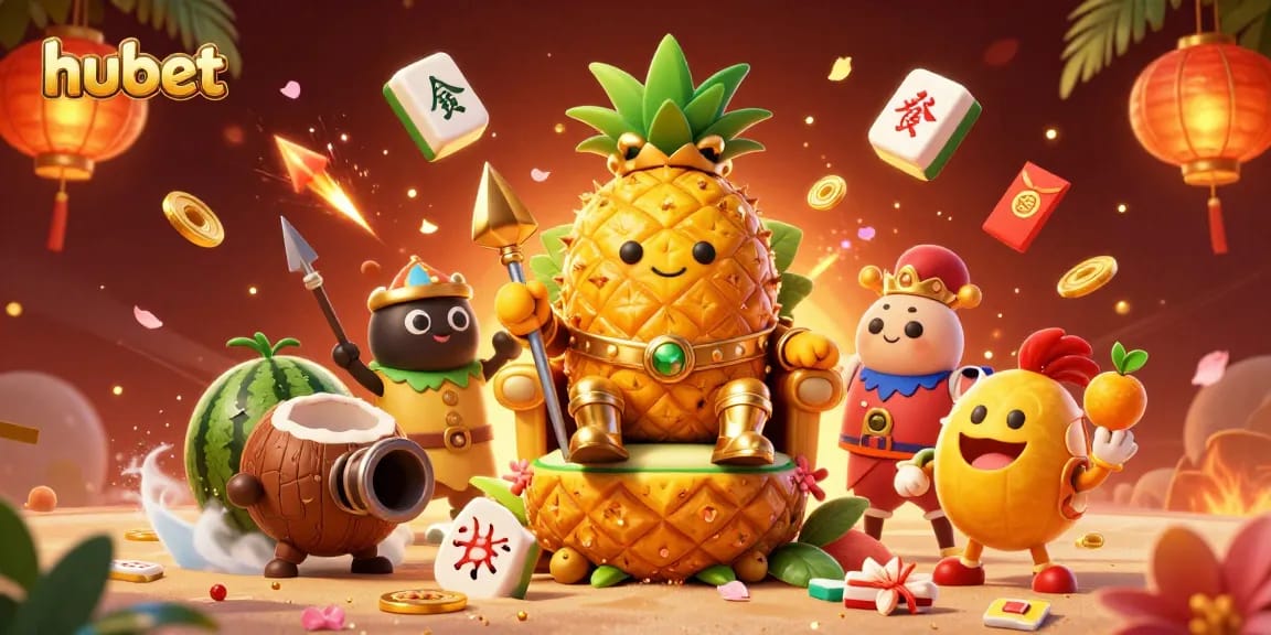 Experience thrilling wins at hubet with a vibrant 3D casino scene featuring joyful characters.