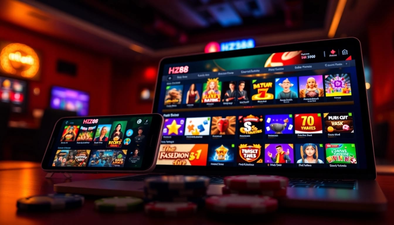 Engaging HZ88 online gaming interface showcasing a variety of casino games.