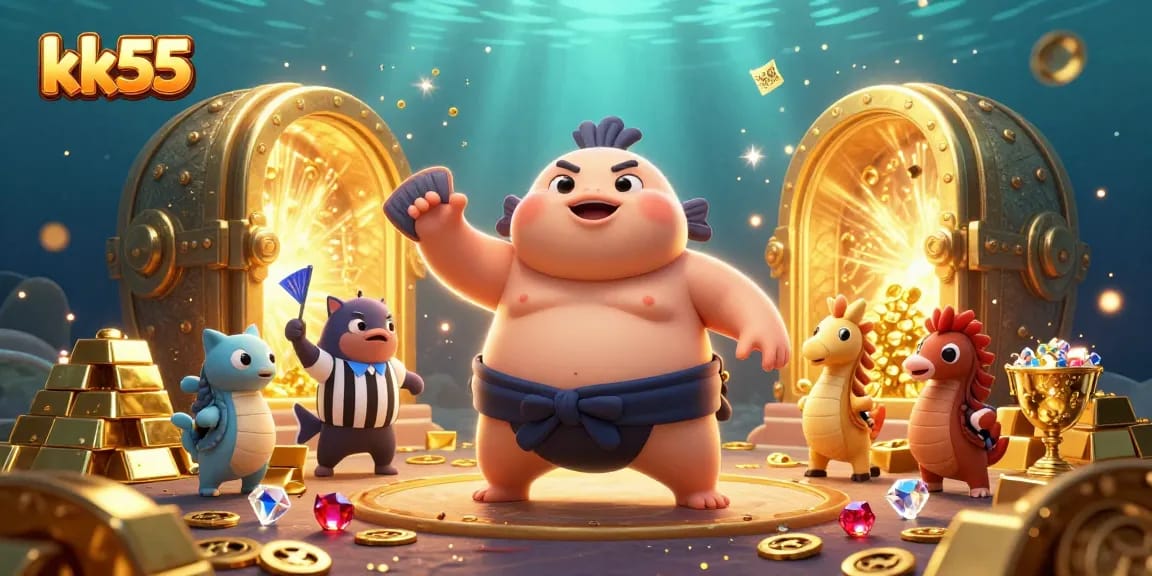Experience thrilling betting adventures at kk55, illustrated with colorful characters and vibrant casino elements.