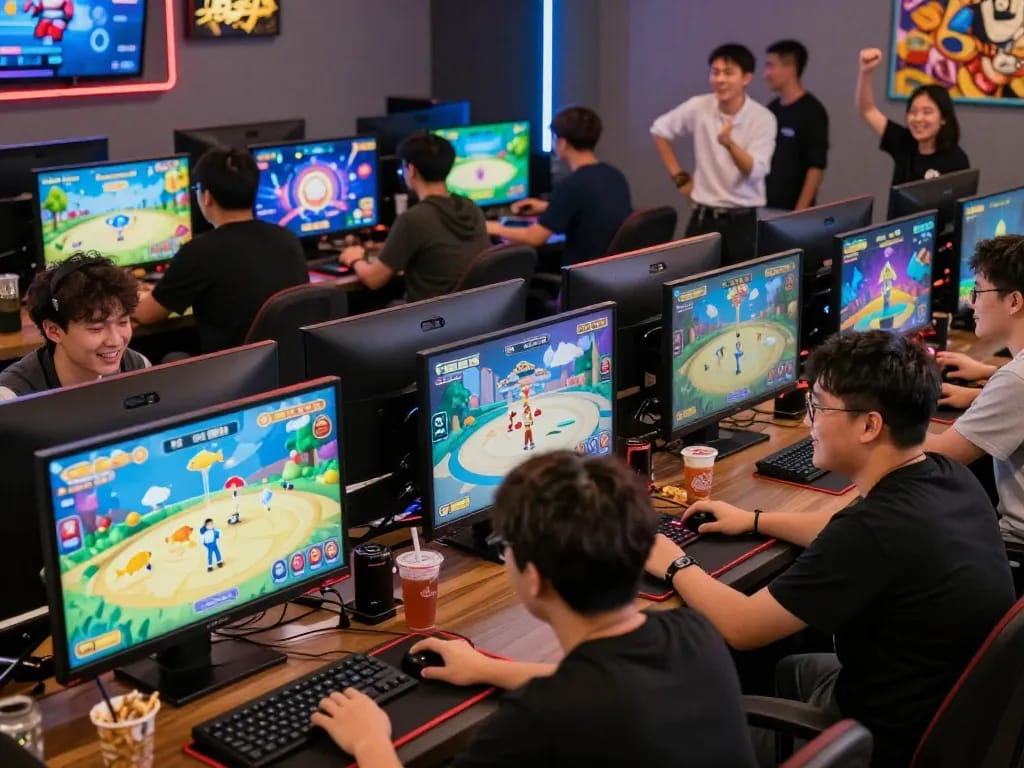 Engaging community on trang chủ 789P playing electronic games in vibrant online gaming scene