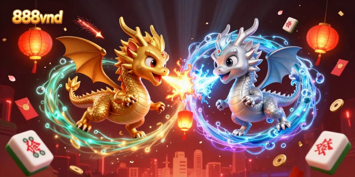 Immerse in the excitement at 888vnd as vibrant dragons weave through a casino themed 3D fantasy