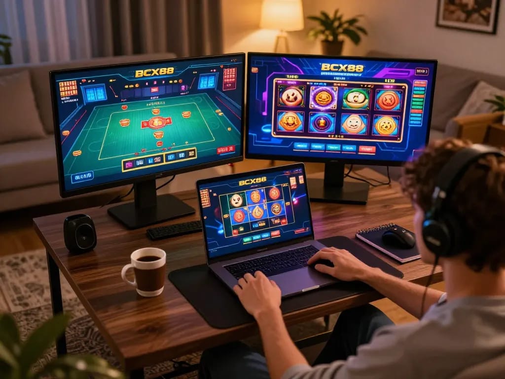 Engaging online gaming experience on BCX88 showcasing dynamic casino games and cozy atmosphere.