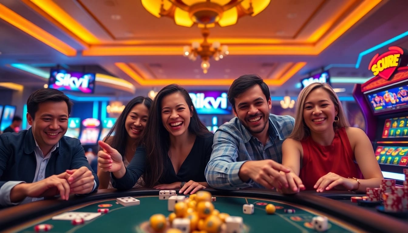 Engaging players enjoying the Rikvip online gaming platform with excitement and security.