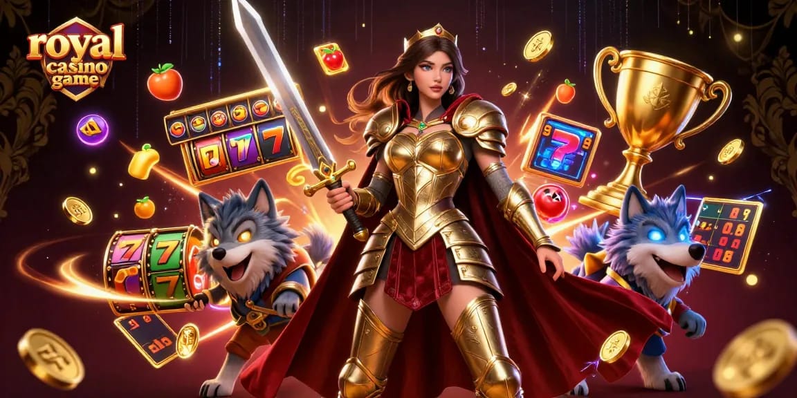 Engage in the royal casino game with immersive slot gameplay elements and a dynamic heroine.