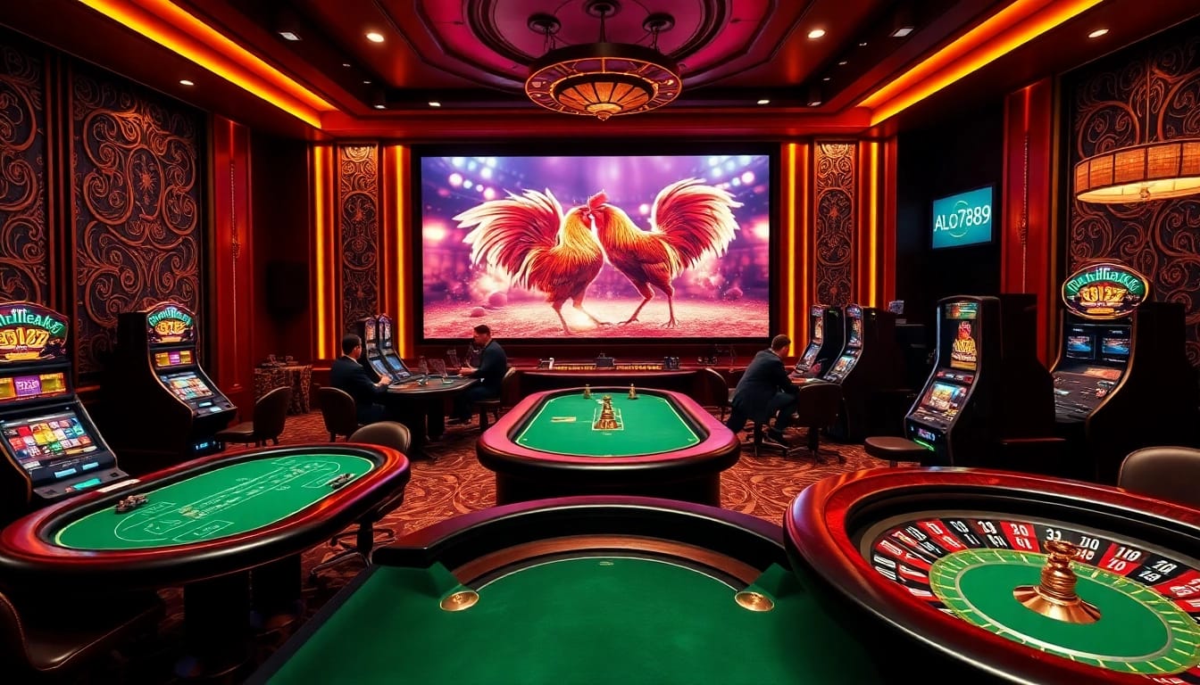 Win big at the trang ALO789 gaming experience with thrilling live action cockfights and casino excitement.