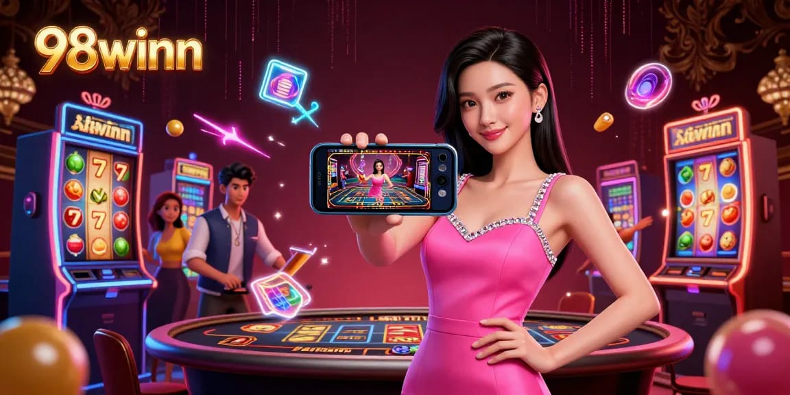 Experience the excitement of live dealer gaming at 98winn featuring dynamic casino elements and a confident player.