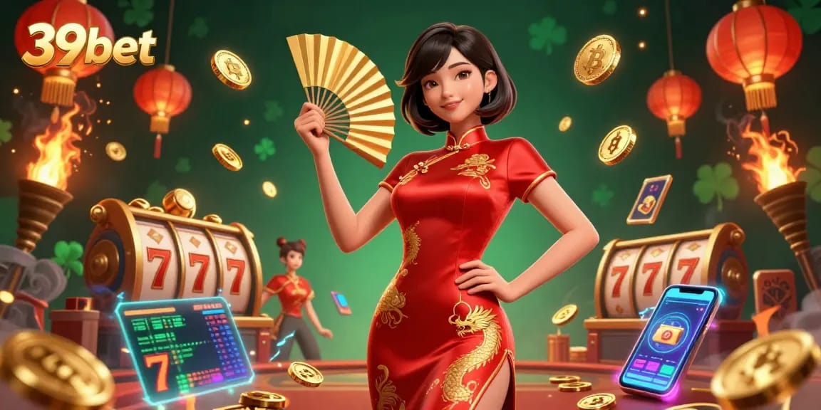 Engage in thrilling gaming experiences at 39bet with vibrant visuals, sparkling elements, and exciting gambling icons.