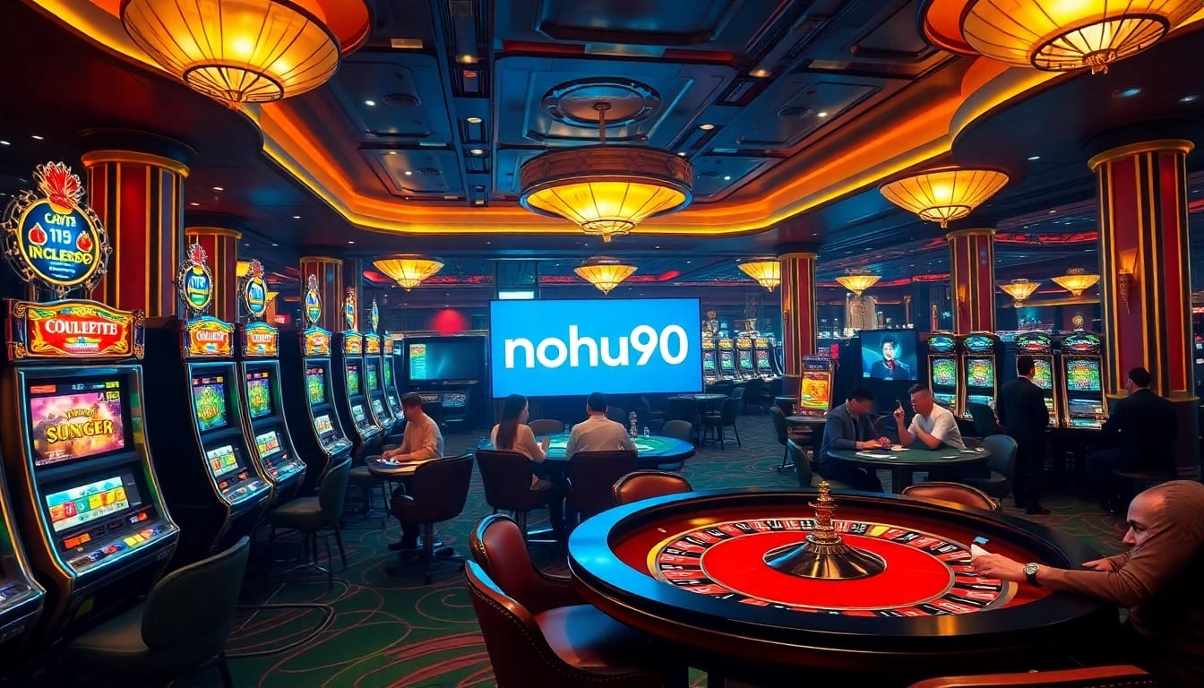 Nohu90 offers an exciting casino experience with vibrant slot machines and card games.