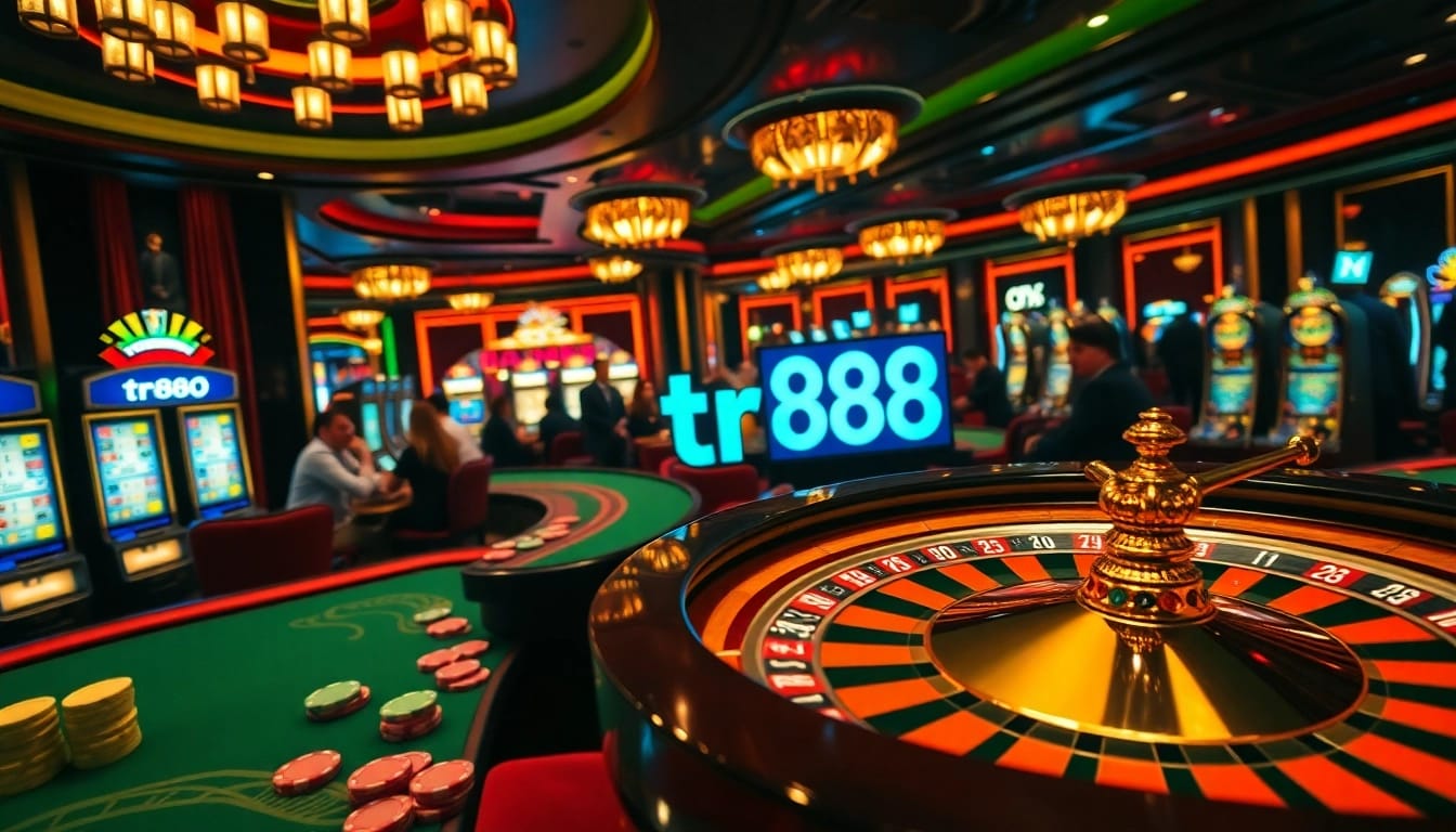 Experience thrilling gaming action at TR88 casino with elegant tables and vibrant atmosphere.