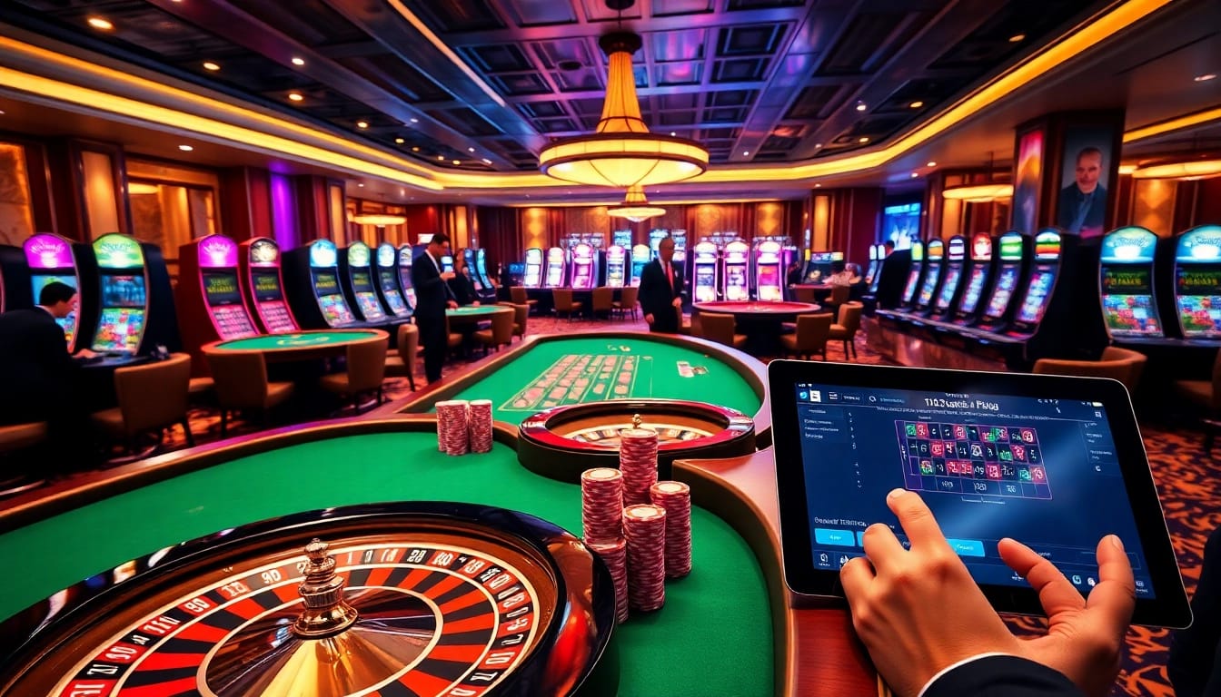 F168 offers a sleek casino atmosphere showcasing advanced gaming technology and excitement.
