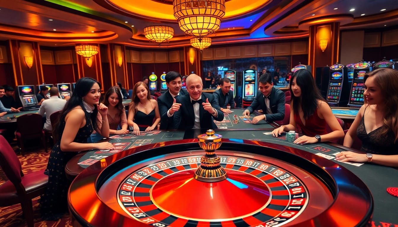 Players enjoy poker and blackjack at a luxurious iq88-themed casino.