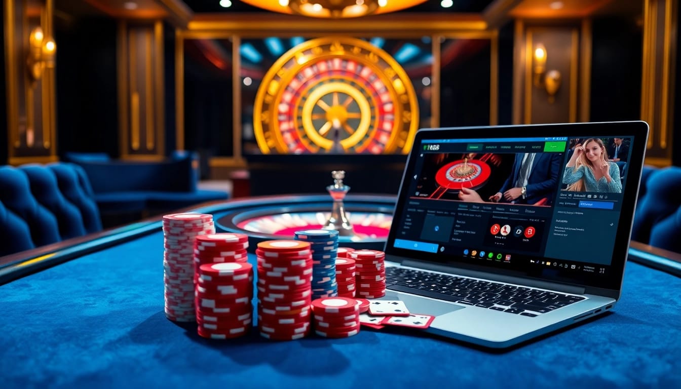 Engaged players enjoying a vibrant tk88 casino experience with colorful chips and illuminated roulette.